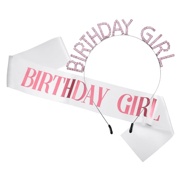 1 juego de tiara de diadema de cumpleaños Unique Bargains accesorios de feliz cumpleaños con diamantes de imitación Tono plateado