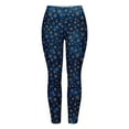 thumbnail image 4 of Puliio Christmas Leggings For Women High Waist Snowflake Snowman Graphic Cozy Tights Winter Warm Tummy Control Stretchy Workout Athletic Pants,Blue,L, 4 of 4