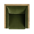thumbnail image 4 of Jennifer Taylor Home Georgia 34" Cane Rattan Tuxedo Armchair, Olive Green Performance Velvet, 4 of 7