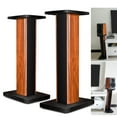 thumbnail image 3 of 35.4" Pair Wood Bookshelf Speaker Stands Studio Monitor Speaker Stand Column, 3 of 13