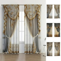Xuniizn Blackout Curtains for Bedroom Thermal Insulated - Polyester Black Out Curtains 2 Panels Set Room Darkening Window Curtains for Living Room
