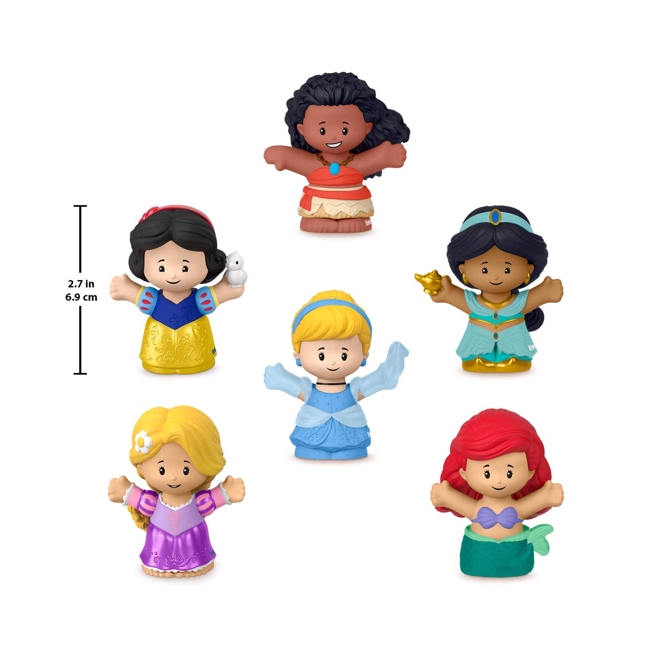 Fisher-Price Little People Disney Princess Figure Pack, 6 Characters for Toddlers & Kids