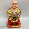 thumbnail image 2 of Cute Laughing Solar Powered Ornament Fortune Lucky Statue, 2 of 10