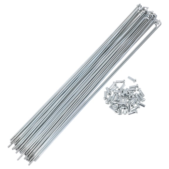Unique Bargains 36 Set 13G Bicycle Spokes 13G Bike Wheel Spokes Galvanized Carbon Steel Silver Tone-293mm