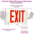 thumbnail image 2 of 8 Pack Double Sided LED Emergency EXIT Sign Combo, Two LED Lights, Backup Battery, US Standard Red Letter Emergency Exit Lighting,  Grade, 120-277V, Fire Resistant (UL 94V-0), 2 of 13