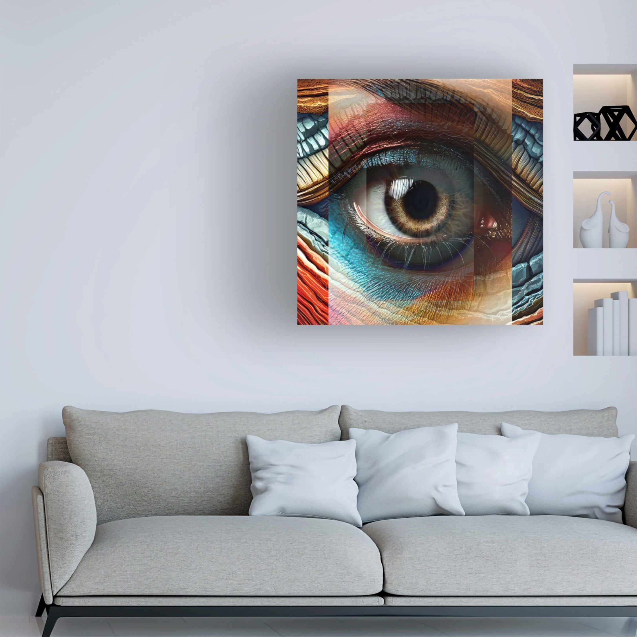 Canvas Wall Art - David Manlove 'Evolution Eyes 4' Wall Art for Living Room, Bedroom, or Office Décor by Trademark Fine Art - 35 x 35 Inches
