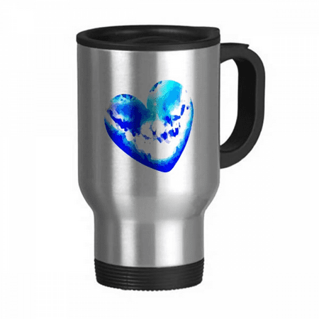 

Crystal Transparent Heart Starry Sky Travel Mug Flip Lid Stainless Steel Cup Car Tumbler Thermos