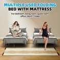 thumbnail image 4 of Twin Size Folding Bed with Mattress 75"X38" for Adults 5" Memory Foam Mattress Rollaway Portable Foldable Guest Student Extra Bed with Sturdy Metal Slats Frame on Wheels Fold Up Space-saving, 4 of 8