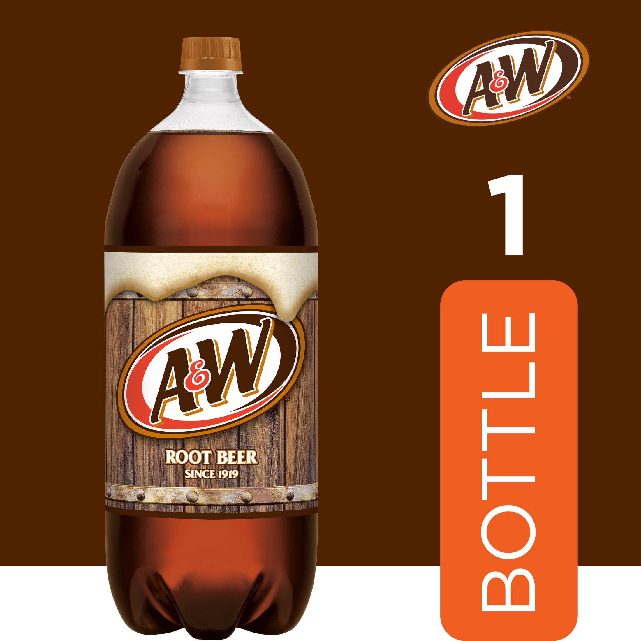 A&W Root Beer Soda Pop, 2 L, Bottle