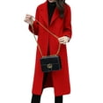 thumbnail image 1 of Innerwin Coat Plain Ladies Outwear Winter Long Sleeve Warm Jacket Red 3XL, 1 of 3