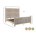 thumbnail image 2 of Taran Designs Monte 3-piece Floral Carved Solid Wood Bedroom Set in Gray, 2 of 6