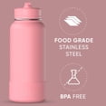 thumbnail image 6 of Hydrapeak 32oz Sport Insulated Water Bottle with Chug Lid, Leak & Spill Proof, Keeps Drinks Cold for 24 Hours, Hot for 12 Hours, Premium Stainless Steel Water Bottles (32oz, Neon Crush), 6 of 9