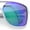 White - Teal Mirror, variant on Mens Wrap Arm Oversized Sport Rectangle Mirror Lens Plastic Sunglasses White - Teal Mirror