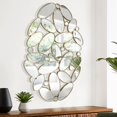 thumbnail image 1 of Accent Collection Silver Decorative Pebble Mirror, 29" Glass Abstract Living Room Home Decor, 1 of 5