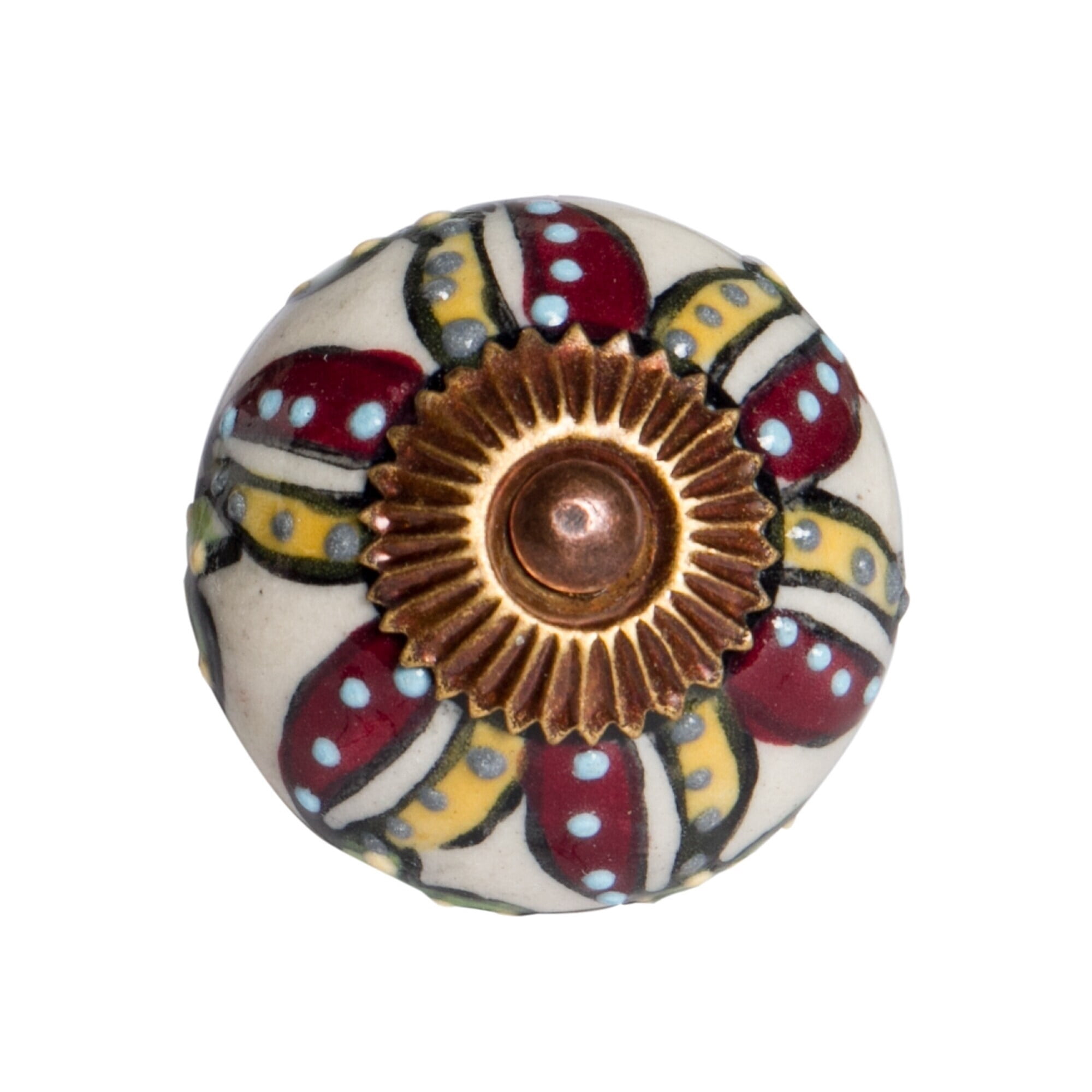 Knob-It Vintage Hand Painted Cabinet Drawer Knobs 12-Piece Set 8 Inch Boho Decor