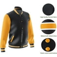 thumbnail image 4 of DECKRA Men's Fashion Varsity Jacket Casual Regular Fit Letterman Baseball Bomber Jackets Fleece, 4 of 5
