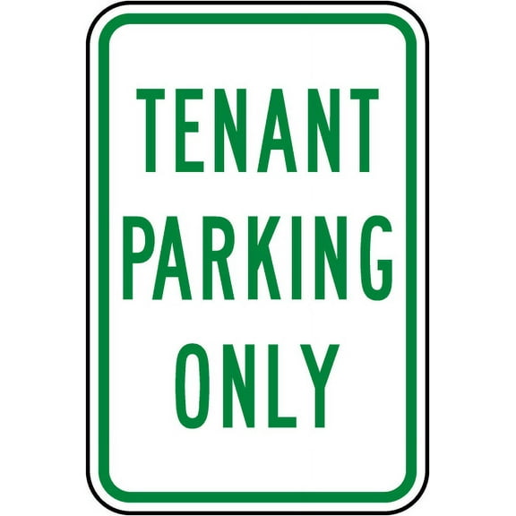Vinyl Stickers - Tenant Parking Only Sign - Safety and Warning Warehouse Signs Stickers - 3.5" x 5" - 3 Pack