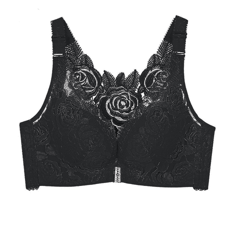 Fulorrnie Bras for Women Plus Size No Underwire Comfort Supportive Front Closure Multiway Full Figure Tie Bra Black 32A