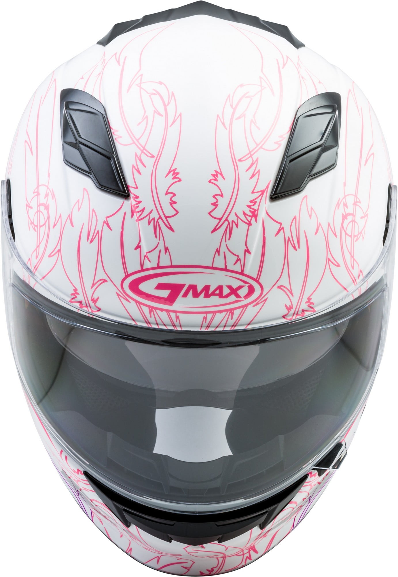 White/Pink Pick Size GMAX FF-98 WILLOW Full-Face Street Helmet w/Sun Visor 