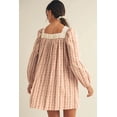 thumbnail image 2 of Women's Khaki Floral Long Sleeve Mini Dress with Velvet Bow [ZhiHiMeRi] | XL, 2 of 11