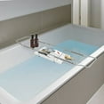 thumbnail image 3 of Expandable Bathtub Tray Stainless Steel Bathtub Tray with Marble Board, 3 of 20