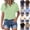 21# Green, variant on Womens Gauze Shirts Button Down Dress Tops Casual Short Sleeve Textured Collared Summer Work Blouse Camping Clothes Khaki XXL