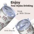 thumbnail image 4 of 20oz elephant Tumbler with Handle Convenient Home Cup elephant Lover Gift Perfect Birthday Valentine's Day Present for Women Men elephant Lovers, 4 of 6