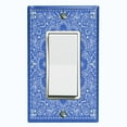 thumbnail image 1 of Metal Light Switch Plate Cover Blue Floral Bandana Paisley Tile Pattern TIL045, 1 of 13