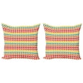 thumbnail image 1 of Geometric Throw Pillow Cushion Cover Pack of 2, Pixelized Vivid Multicolored Rainbow Blended Triangular Shapes in Square, Zippered Double-Side Digital Print, 4 Sizes, Multicolor, by Ambesonne, 1 of 2