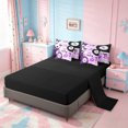 thumbnail image 3 of Erosebridal Dreamy Princess Style Kids 7 Pieces Bedding Comforter Set,Purple Zebra Stripe Print Billiard Full Bedding Set,Reversible, 3 of 7