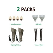 5W Landscape Spotlights (2-Pack) | Low Voltage Outdoor Spot Lights - 12V 3000K Outdoor LED Spotlight | Landscape Spotlight for House Lighting Tree Lighting | MR16 5W LED Bulb (Bronze)