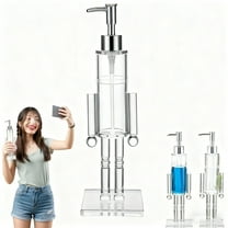 Hometravel Refillable Soap Bottle, Transparent Acrylic Hand Wash Dispenser, Festive Christmas Design for Bathroom, Kitchen Use