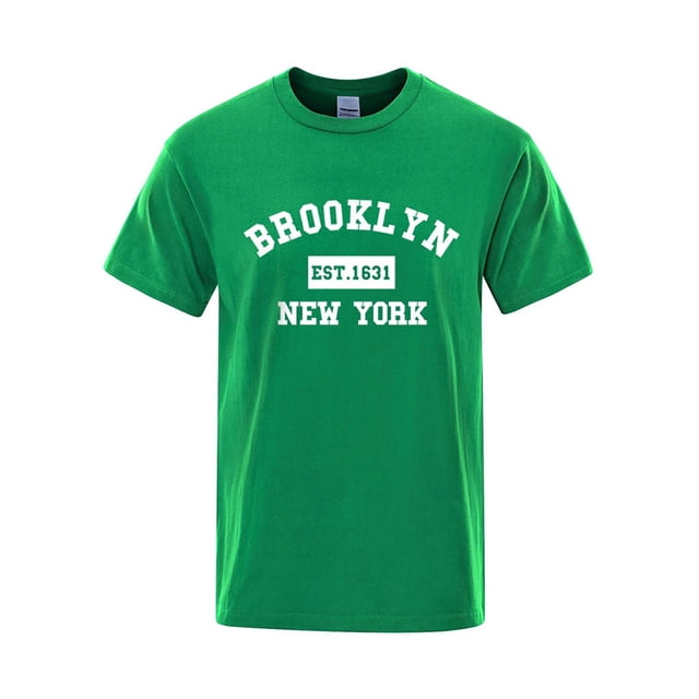 2025 Camiseta de hombre con estampado de letras de Nueva York - Corte holgado, tejido transpirable, informal de verano - XS-XXXL