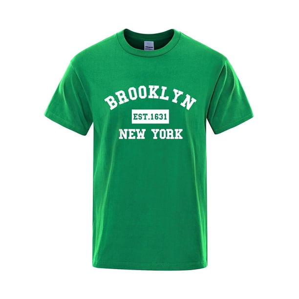 2025 Camiseta de hombre con estampado de letras de Nueva York - Corte holgado, tejido transpirable, informal de verano - XS-XXXL