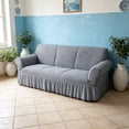 thumbnail image 5 of Stretch Sofa Slipcover, Nonslip Couch Cover with Elastic Bottom, Washable Furniture Protector for 2-5 Seater Couches, Pet Friendly, Soft Breathable Fabric for Living Room, 5 of 9