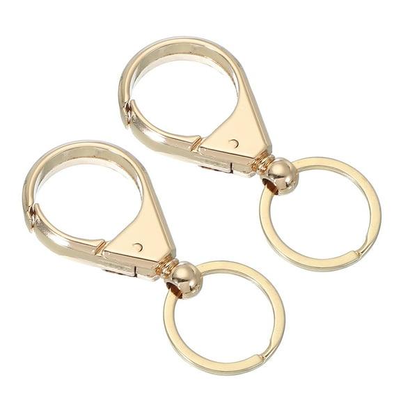 Uxcell Car Key Chain, Detachable Keychain Metal Buckle Keys Holder with Ring (Gold, Pack of 2)