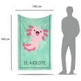 thumbnail image 5 of Cobija Manta Frazada Diseño de Carta de Lotería Verde de Ajolote Ultra Suave y Ligera, 5 of 5