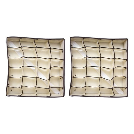 

2X 24 Cells Foldable Closet Drawer Organizer Box for Bra Underwear Tie Sock Cells