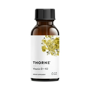 THORNE Vitamin D   K2 Liquid with a metered dispenser - Vitamins D3 and K2 to Support Healthy Bones and Muscles* - 1 Fl Oz (30 ml) - 600 servings