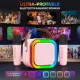 thumbnail image 4 of Máquina de karaoke Peski portátil Bluetooth con 2 micrófonos para niños, 4 of 8