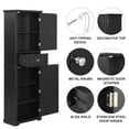 thumbnail image 3 of S-HOME Triangle Tall Cabinet Featuring 3 Drawers and Adjustable Shelves in Modern Grey MDF for Multi-Use Storage, 3 of 11