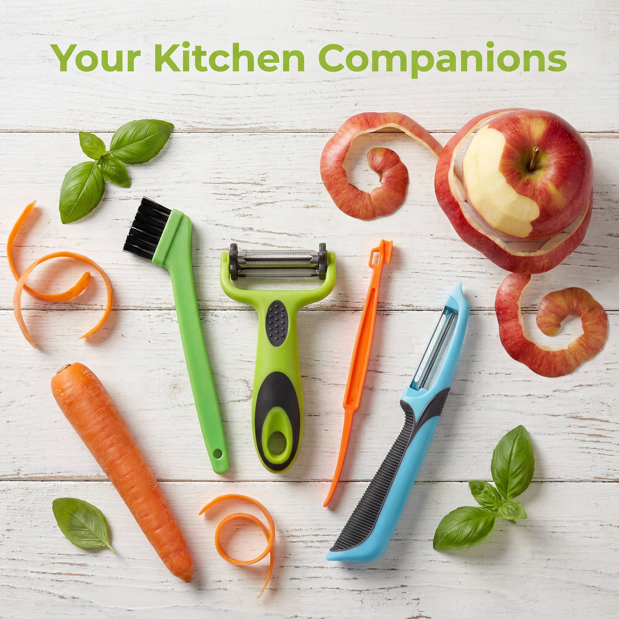 Unique Bargains Durable Potato and Orange Peeler Set with Ergonomic Handle Colorful 4Pcs