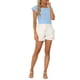 thumbnail image 2 of INSPIRAR CHIC Blusa de Mujer de Verano con Cuello Cuadrado y Mangas Cortas de Gingham 3XL Azul, 2 of 6