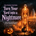 thumbnail image 3 of Solar Skeleton Yard Stake Lamp, Glow Bones Halloween Decoration with LED Light, Waterproof 3D Realistic Skull for Outdoor Grave Lawn Patio Fall Decor, 3 of 7