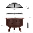 thumbnail image 3 of Brown 28 in Fire Pit with Grill, Poker, and Cover, 3 of 7