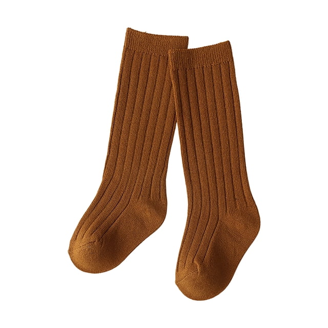 Pimfylm Girls Ruffle Socks Cute Girls Ruffle Socks Cute Children Socks Comfortable Soft Mid Length Socks Stylish Warm Mid Length Athletic Socks Size for 1-3 Years,Coffee