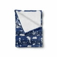 thumbnail image 2 of Navy Blue Soft Flannel Fleece Blanket, Sailboat Vertical Stripe Pattern Anchor Fishes Gulls Paint Effect Nautical Theme, Cozy Plush for Indoor and Outdoor Use, 50" x 60", Blue White, by Ambesonne, 2 of 6