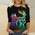 thumbnail image 6 of ‌FDGIU Funny Christmas Shirts for Women - Cute Xmas Tree Print 3/4 Sleeve Blouses, Holiday Tops with Crew Neck, Funny Christmas Tops, 6 of 6