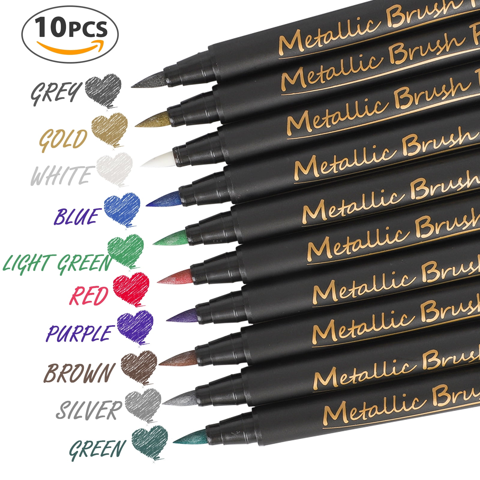10 Metallic Pens Paint Marker Paper Gift Card Glass Wood Metal Fabric Rock 