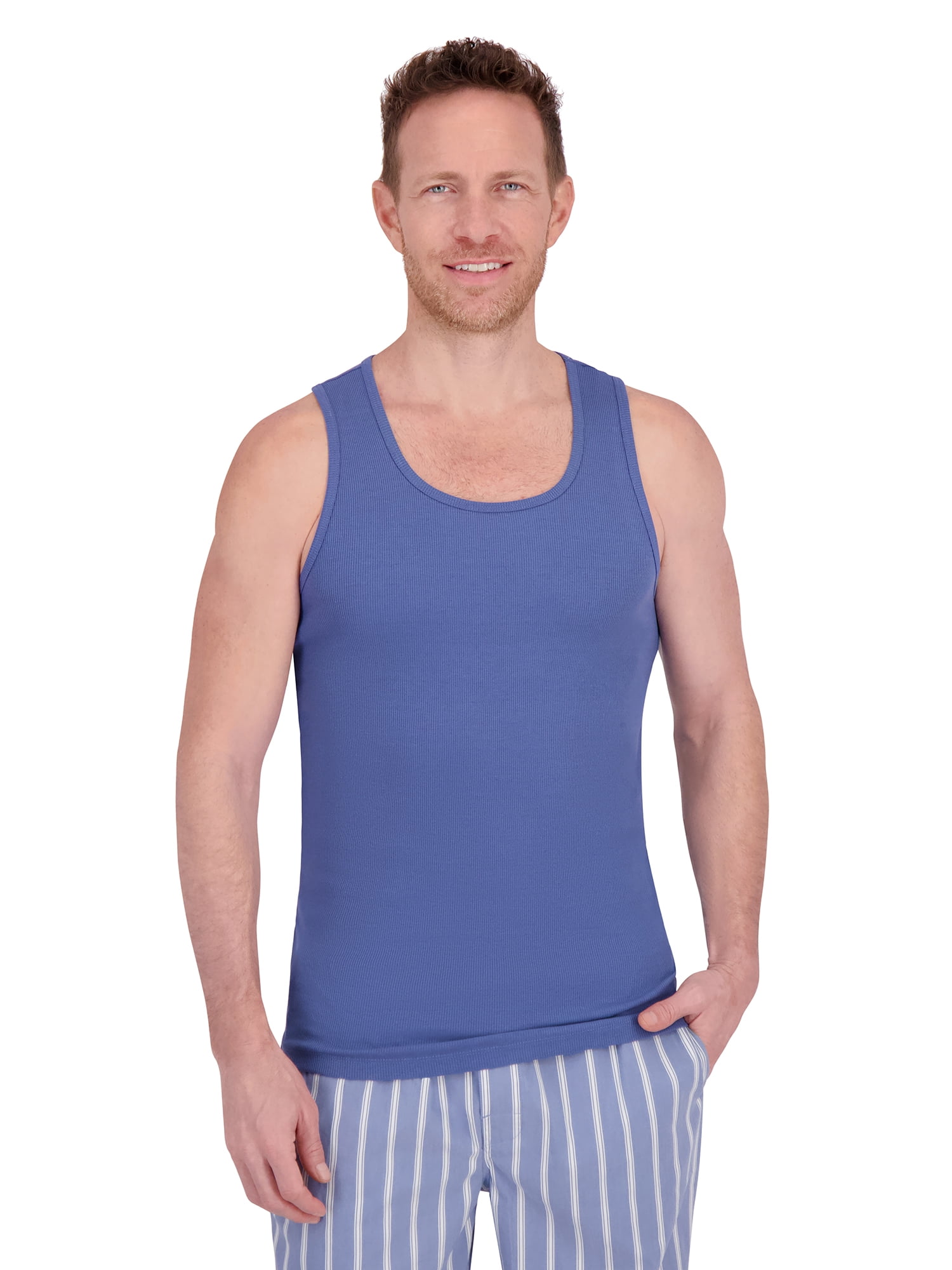Hanes Men's Tank and Woven Pant Pajama Set, 2-Piece, Sizes S-2XL